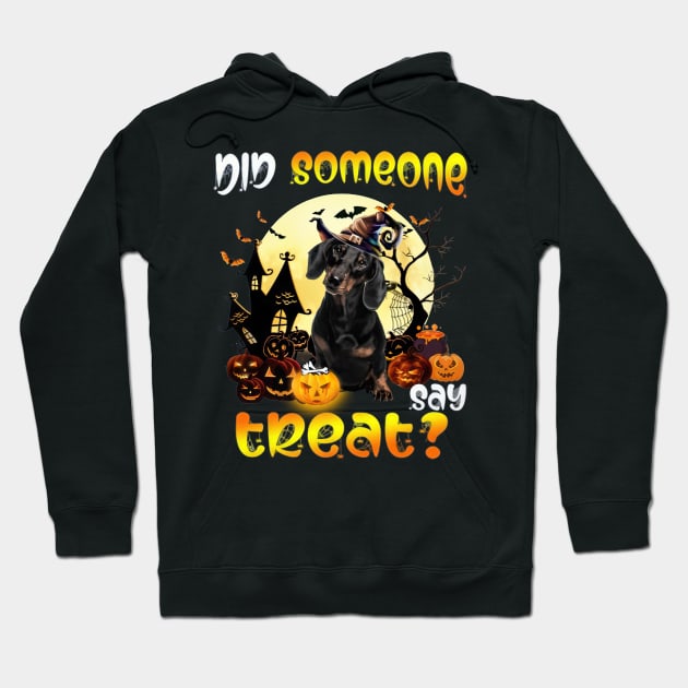 Black Dachshund Did Someone Say Treat Happy Halloween Hoodie by Ripke Jesus